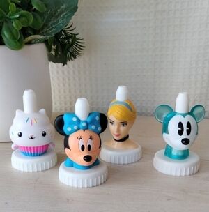Lot of 4 Good To Grow Juice Toopers, Mickey, Minnie, Cinderella & Cakey Cat